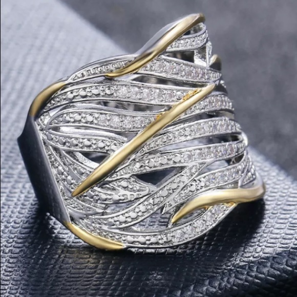 ❗️Sterling silver two tone wide ring - Picture 4 of 6